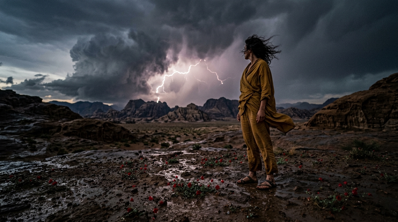 The Desert Bloom: an isolated artist, a sudden storm