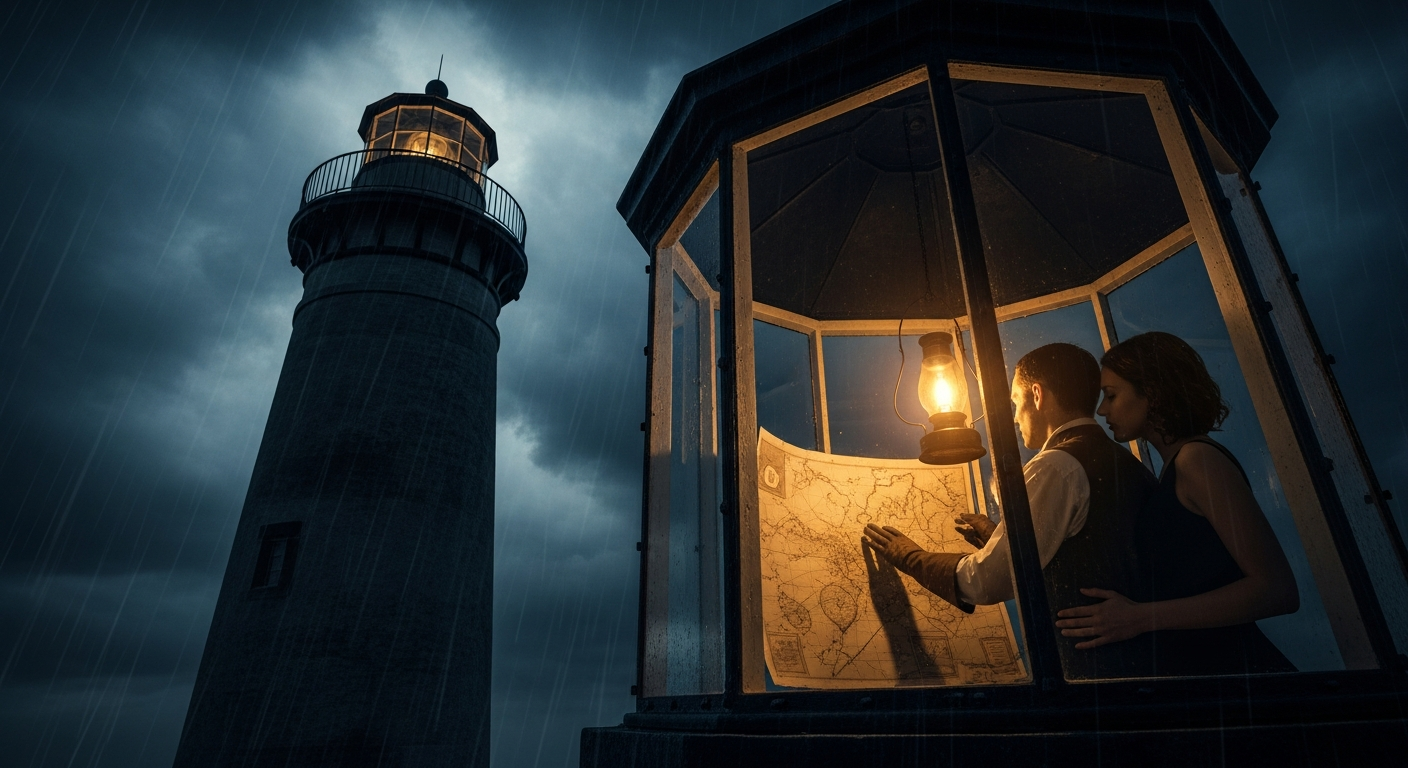 The Deserted Lighthouse: a cartographer's longing, a storm-tossed embrace