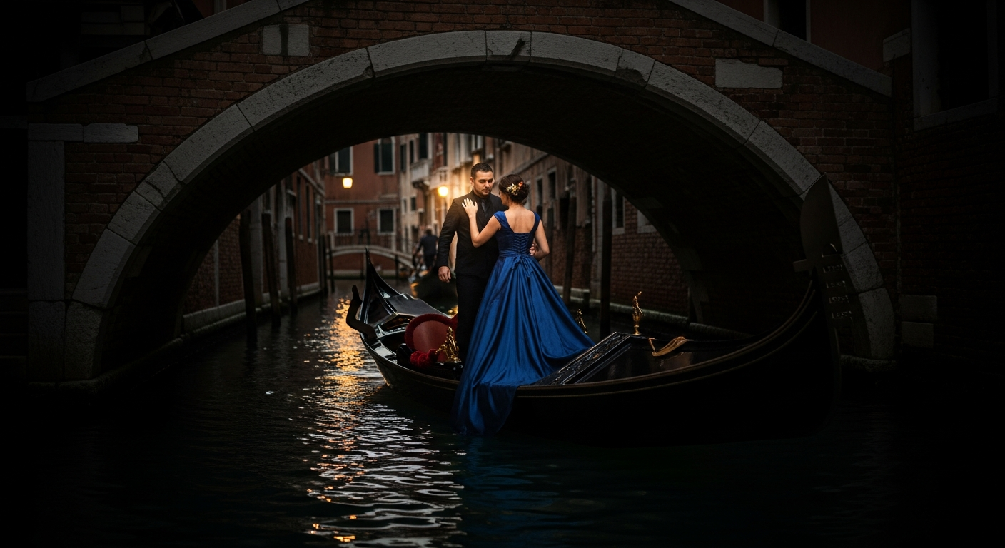 The Gondolier's Shadow: a Venetian tryst, half-seen, half-dreamed