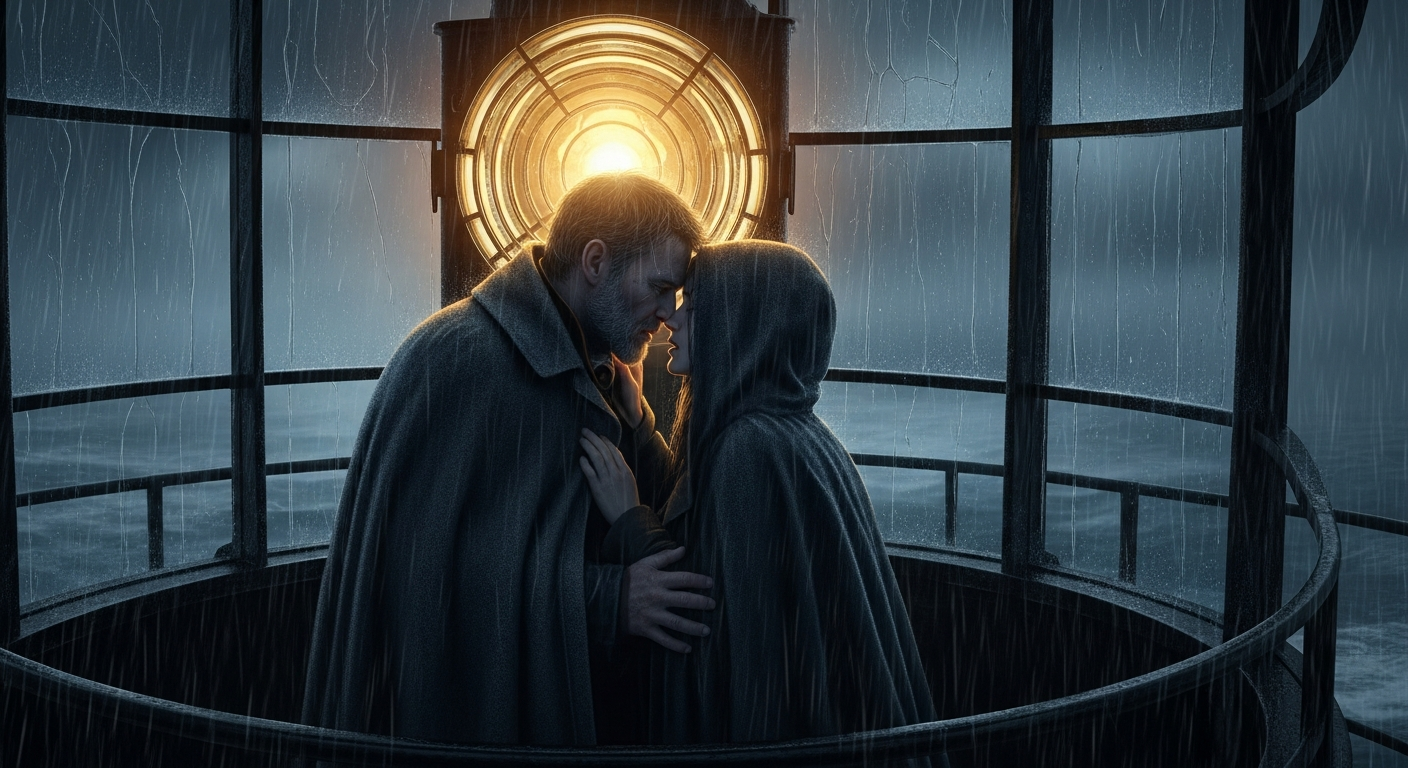 The Lighthouse Keeper's Secret: a storm-swept embrace