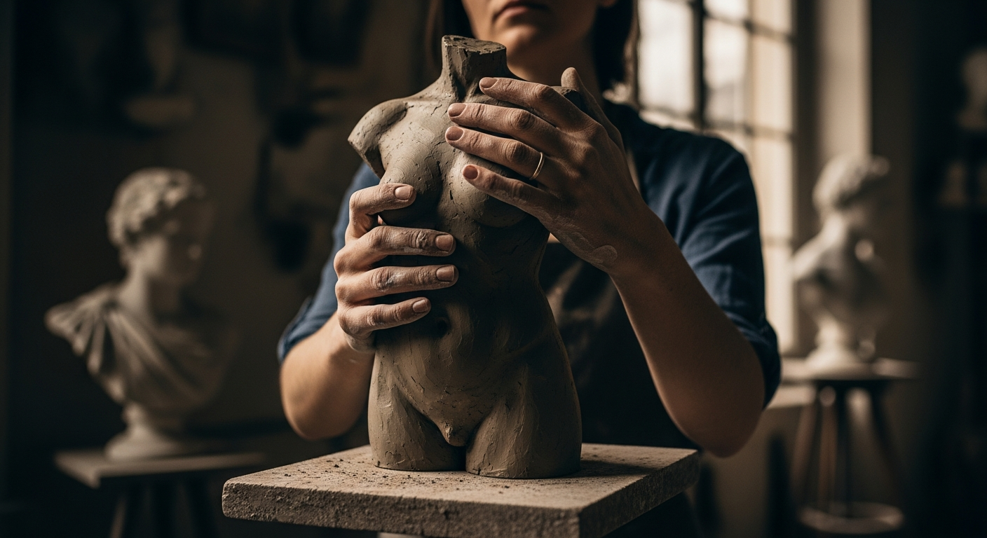 The Parisian Atelier: clay dust, a sculptor's touch
