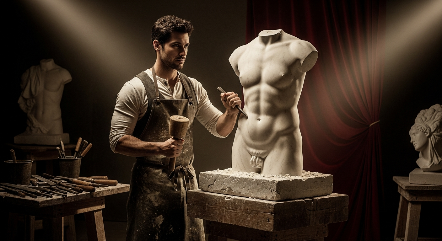 The Sculptor's Studio: cold marble, a molten gaze